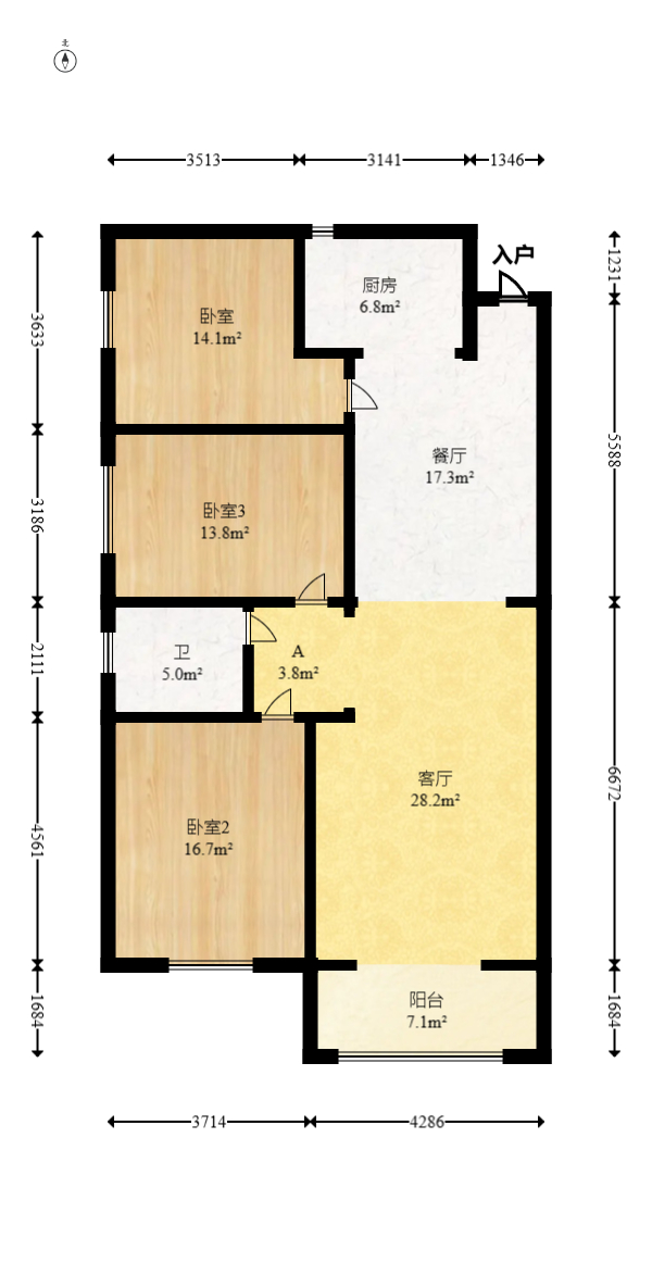 诚兴园  3室2厅1卫   78.00万室内图1