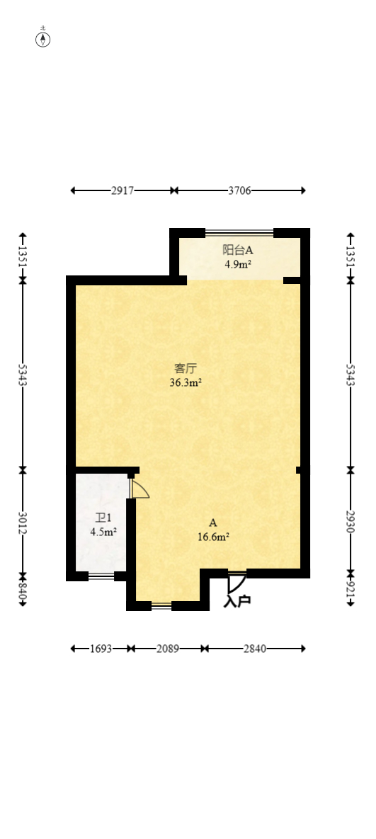 中天星耀城  4室2厅2卫   130.00万室内图1