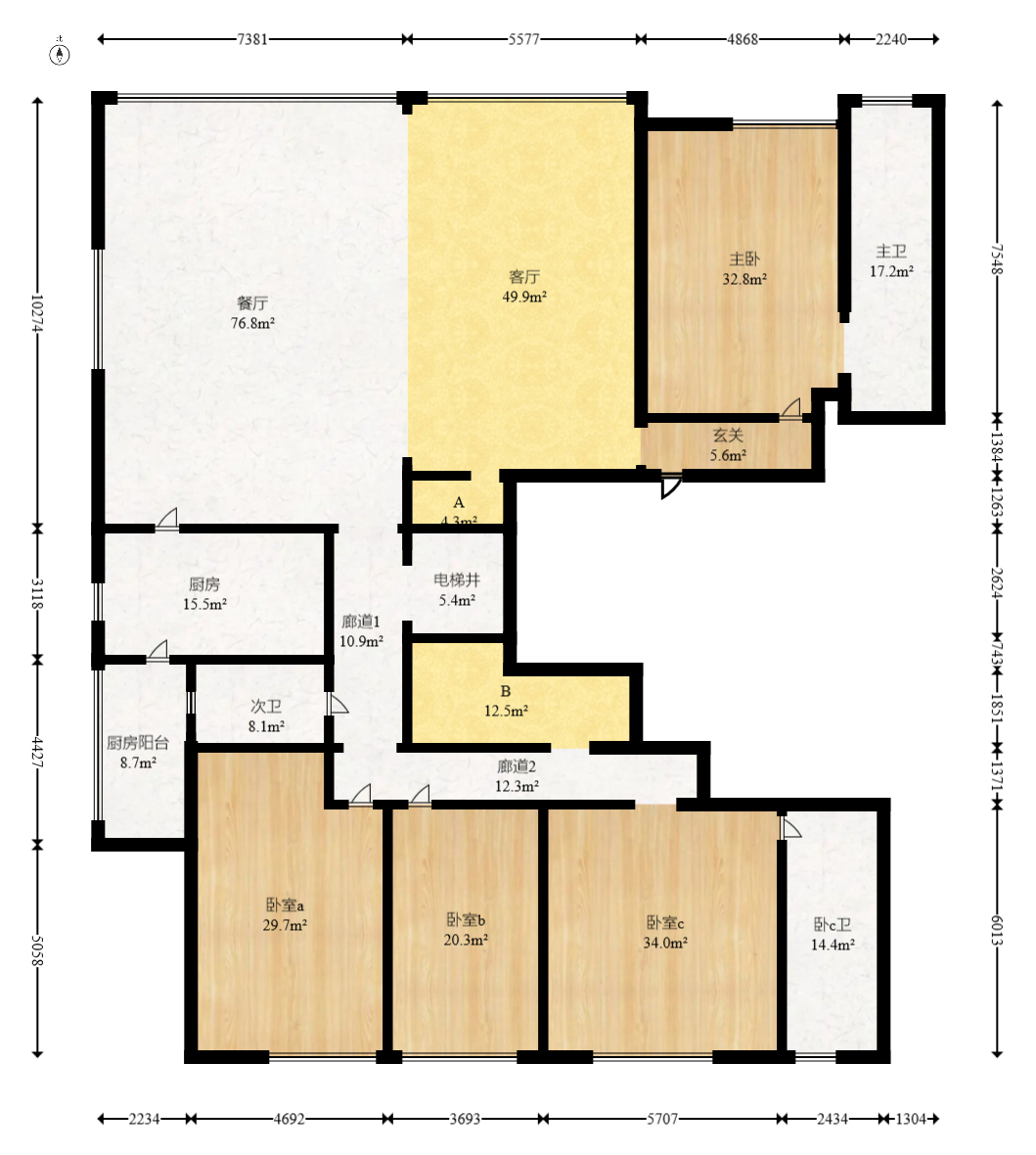 福晟翡翠湾 4室2厅2卫 458.0万 福晟翡翠湾 4室2厅2卫 458.0万户型图