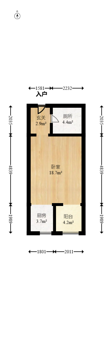中南壹号院  1室1厅1卫   36.00万室内图1