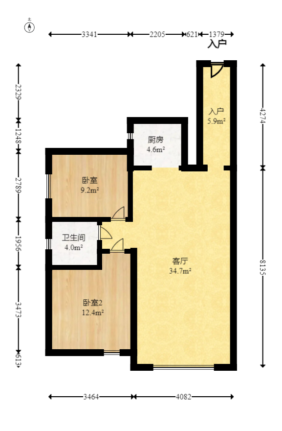 中欣楚天雅郡  3室2厅1卫   54.80万室内图1