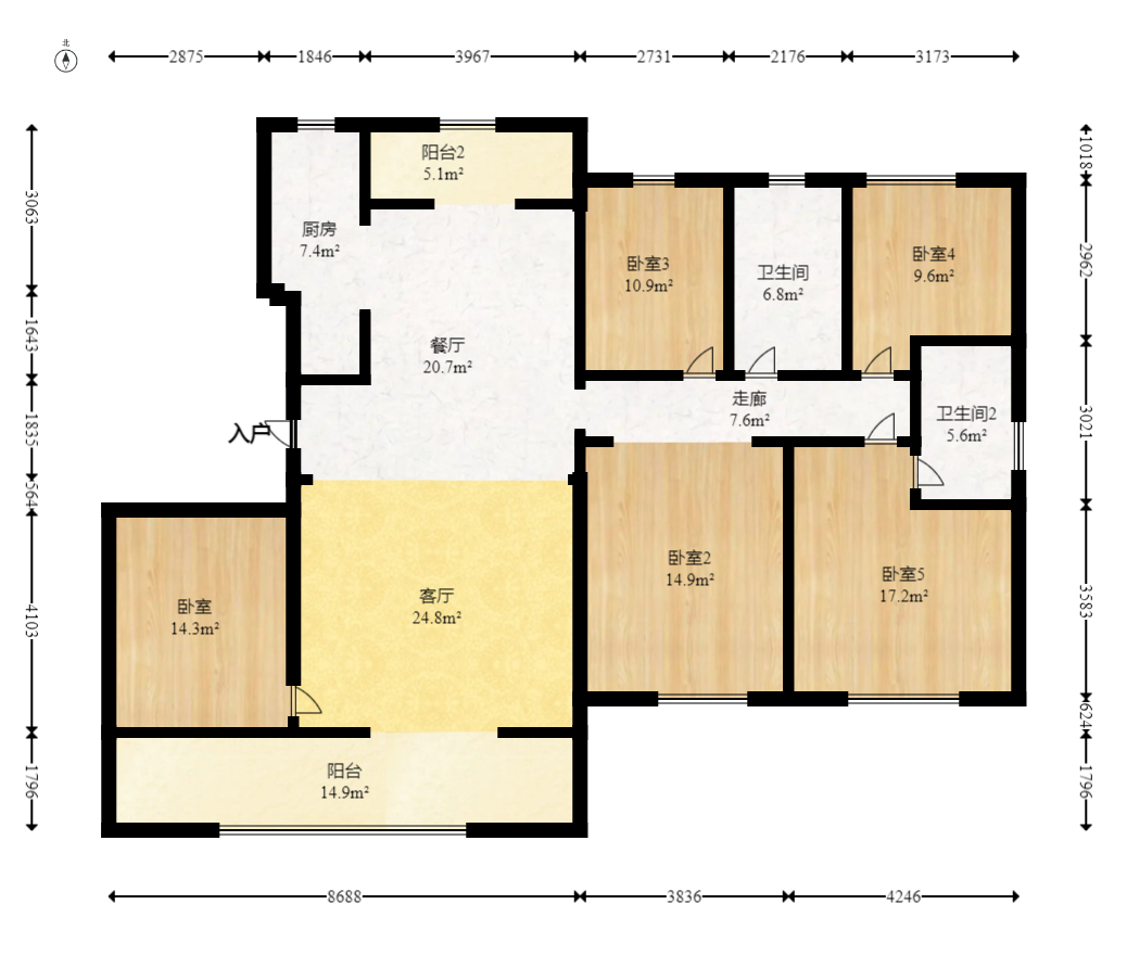 中交中央公园D3区 5室2厅4卫 365.0万 中交中央公园D3区 5室2厅4卫 365.0万户型图