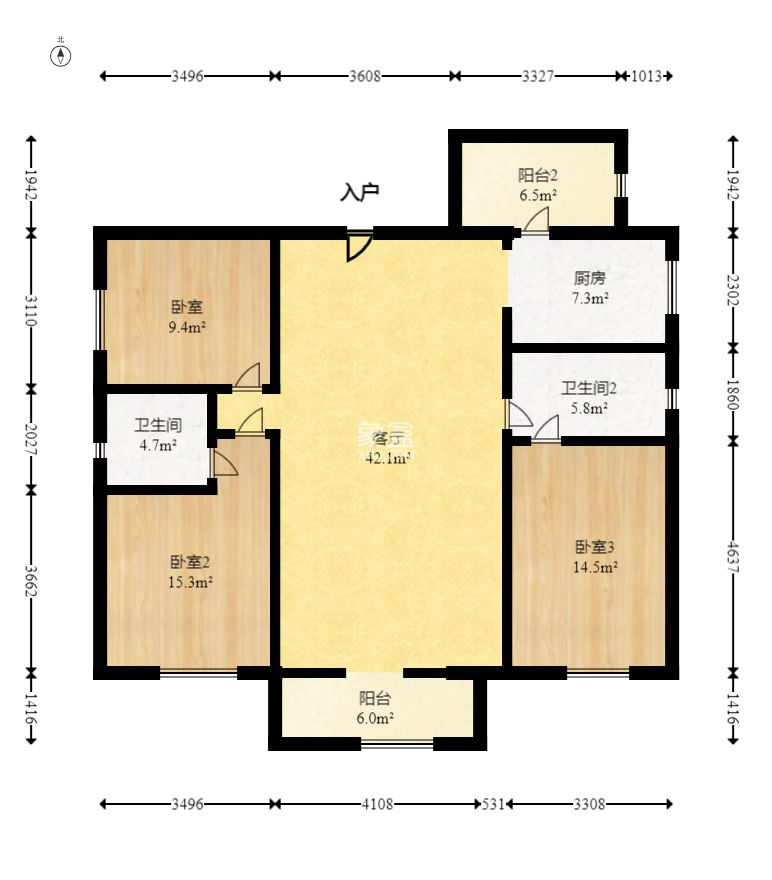 鑫苑芙蓉鑫家  3室2廳1衛(wèi)   125.00萬