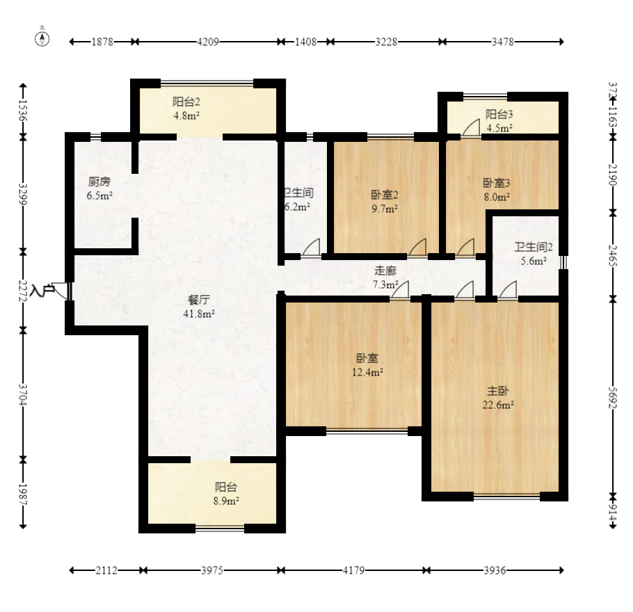 南益名士豪庭 4室2厅2卫 140.0万 南益名士豪庭 4室2厅2卫 140.0万户型图