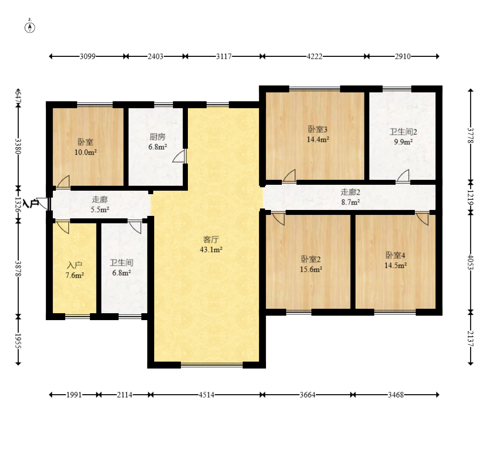 领东汇 5室2厅2卫 80.8万 领东汇 5室2厅2卫 80.8万户型图