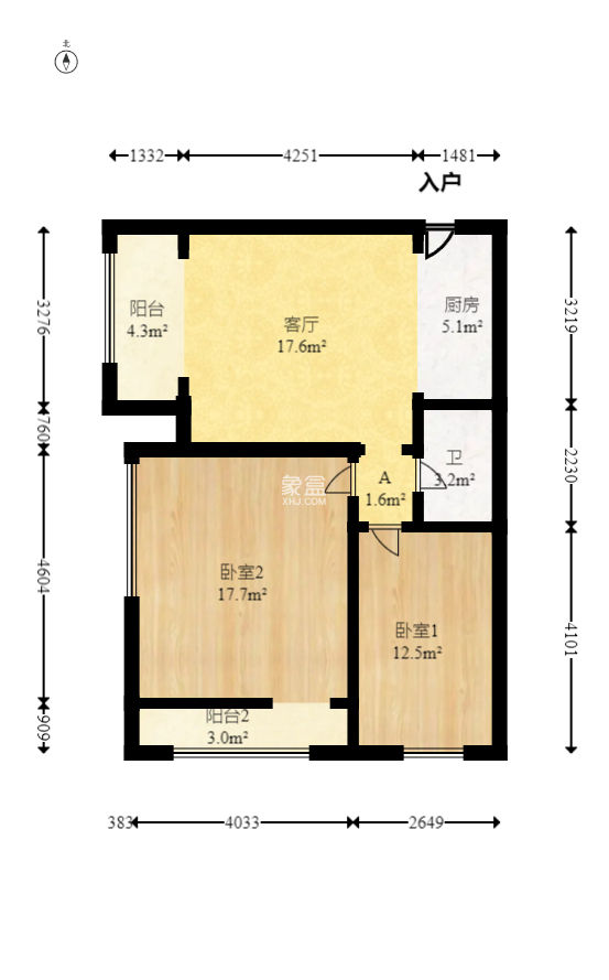 万科魅力之城  2室2厅1卫   65.00万