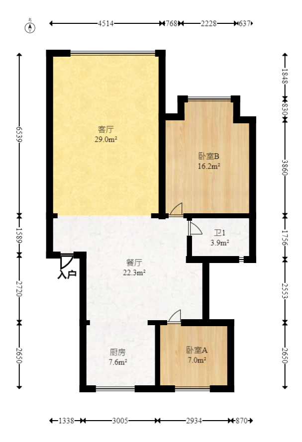 新星小区  4室2厅1卫   85.00万室内图1