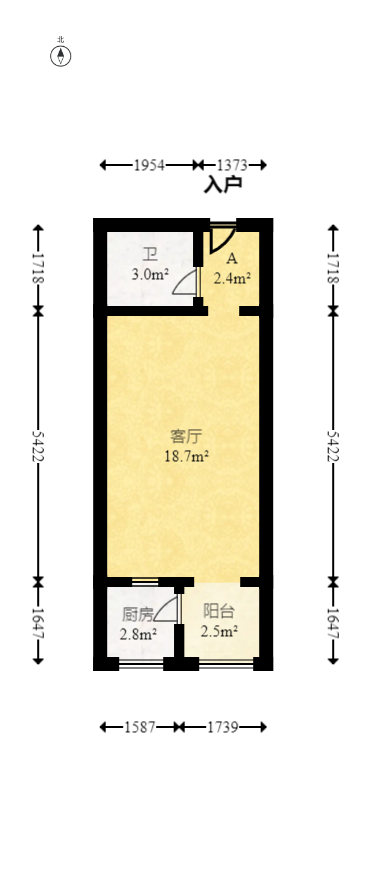 国泰九龙湾  1室1厅1卫   30.00万室内图1