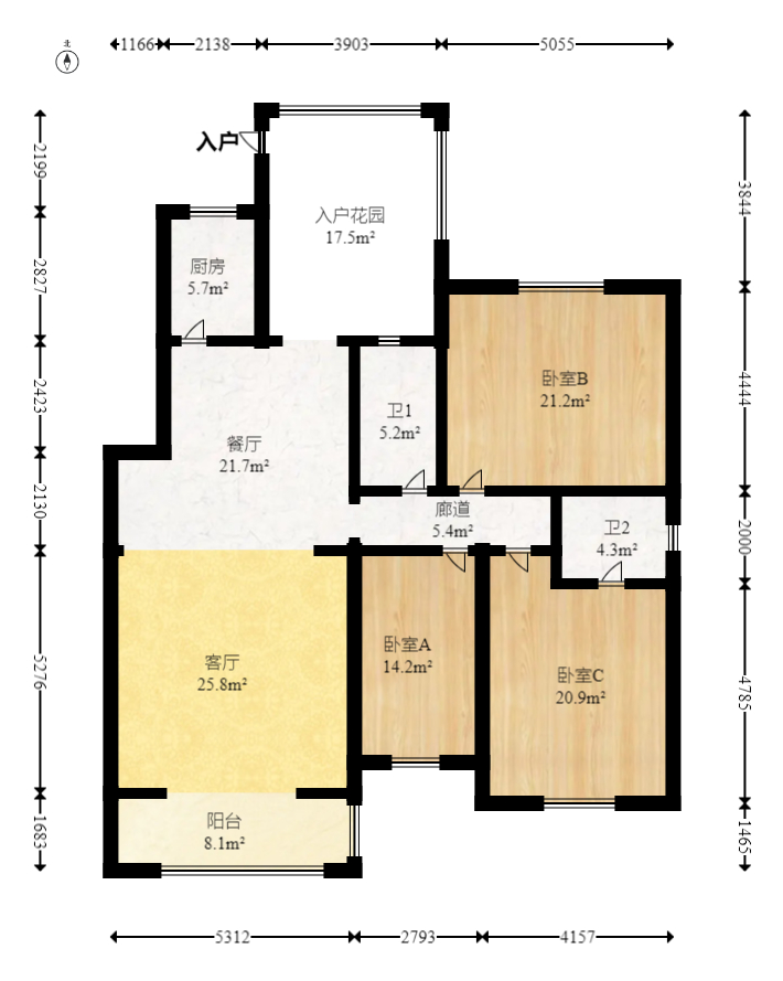 江山帝景雅典  3室2厅2卫    142.0万 江山帝景雅典  3室2厅2卫    142.0万户型图