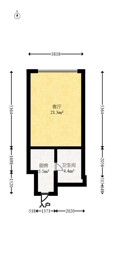 中交广场公寓  1室1厅1卫   29.00万室内图1