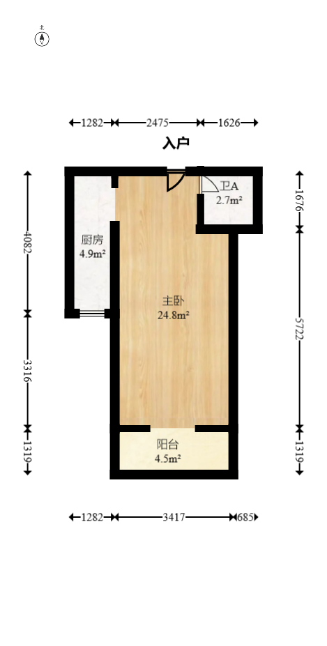 枫树园 1室1厅1卫 45.0万 枫树园 1室1厅1卫 45.0万户型图
