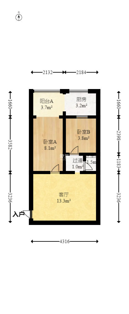 金球公寓  1室1厅1卫   35.00万