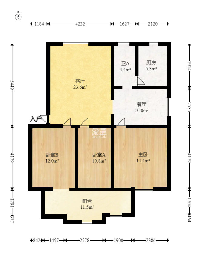 魏家坡  3室2厅1卫   90.00万