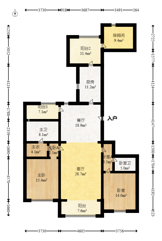 万达公馆 2室2厅1卫 218.0万 万达公馆 2室2厅1卫 218.0万户型图