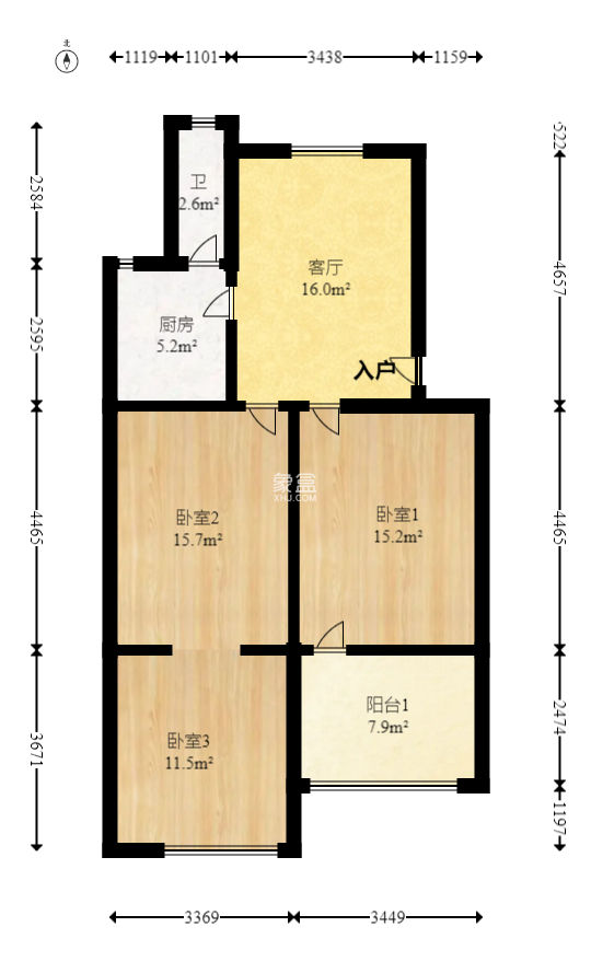 湖南省农业物资总公司宿舍  3室2厅1卫   45.00万