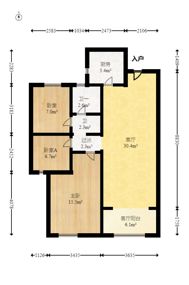 時(shí)代港灣  3室2廳1衛(wèi)   80.00萬