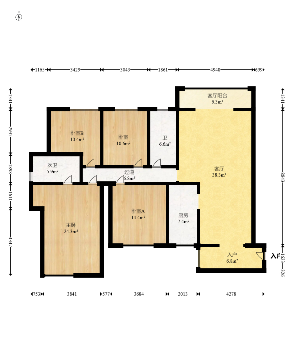 尚都花园城  4室2厅2卫    115.0万 尚都花园城  4室2厅2卫    115.0万户型图