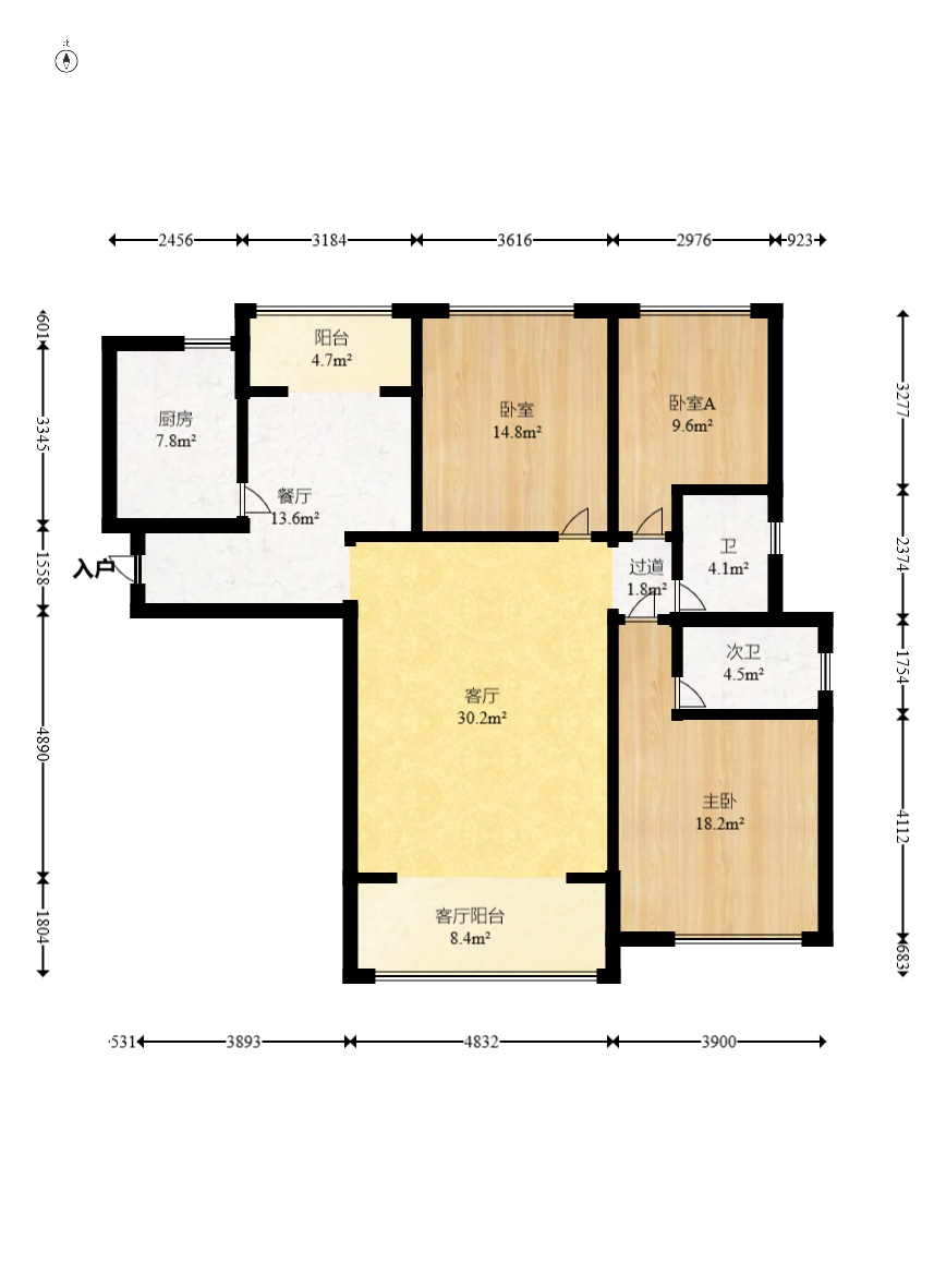 彩都公寓 3室2厅1卫 76.00万 彩都公寓 3室2厅1卫 76.00万户型图