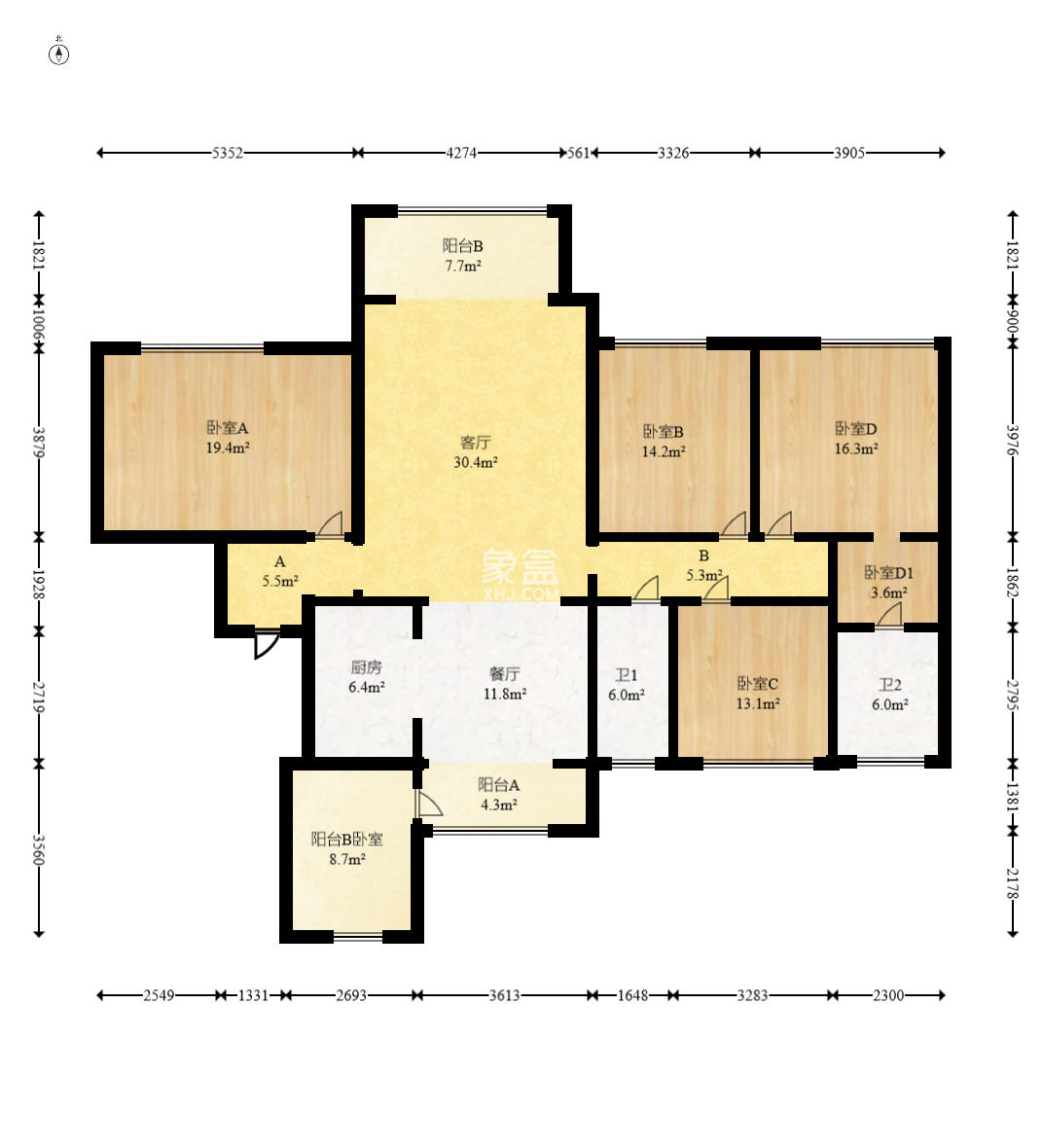 明昇壹城(明昇时代广场)二期  5室2厅2卫    358.0万 明昇壹城(明昇时代广场)二期  5室2厅2卫    358.0万户型图