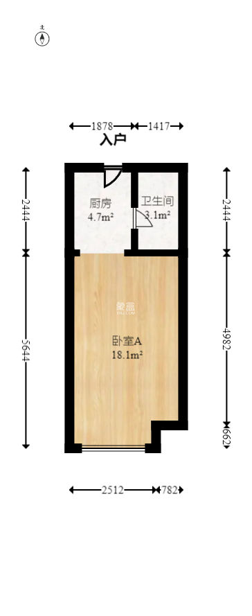 長沙檀府  1室1廳1衛(wèi)   52.80萬