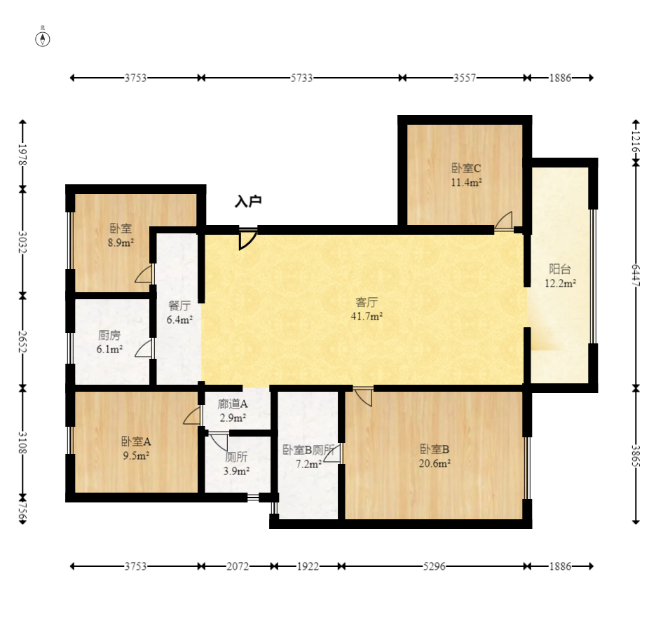 建发电建江山悦  4室1厅2卫   185.00万室内图1