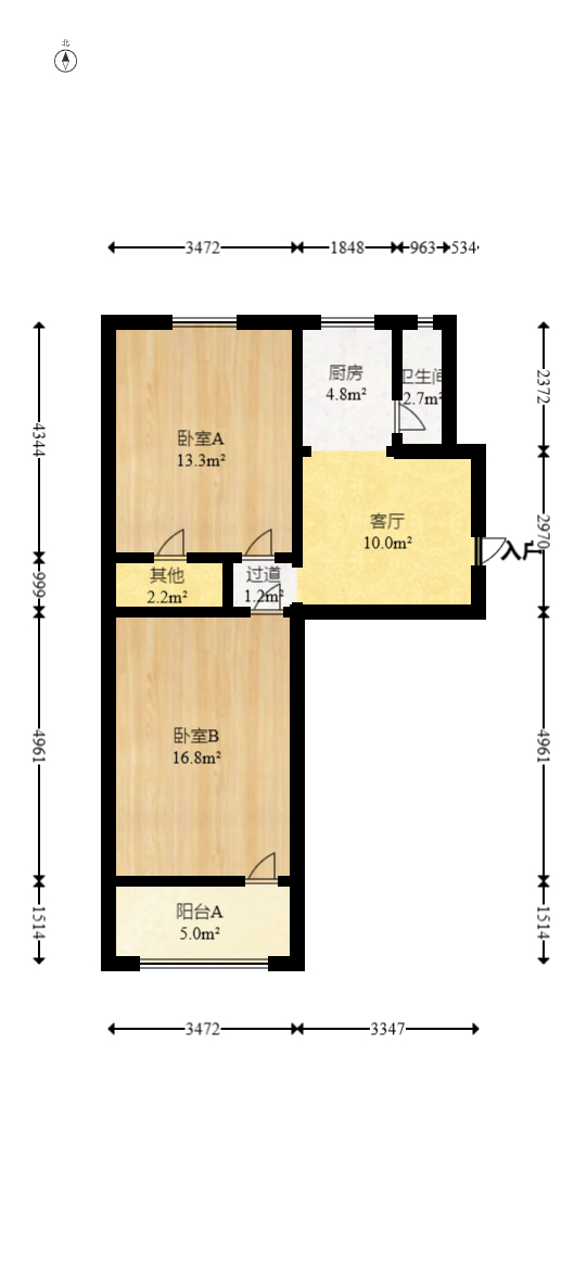 红旗社区  2室1厅1卫   38.00万室内图1