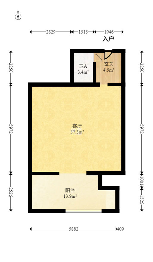 奥克斯广场  1室1厅1卫    85.0万
