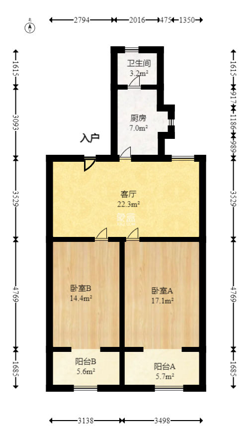 华银小区  2室1厅1卫   60.00万