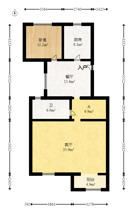 五矿沁园金城（春和景园）  4室2厅2卫   340.00万室内图1