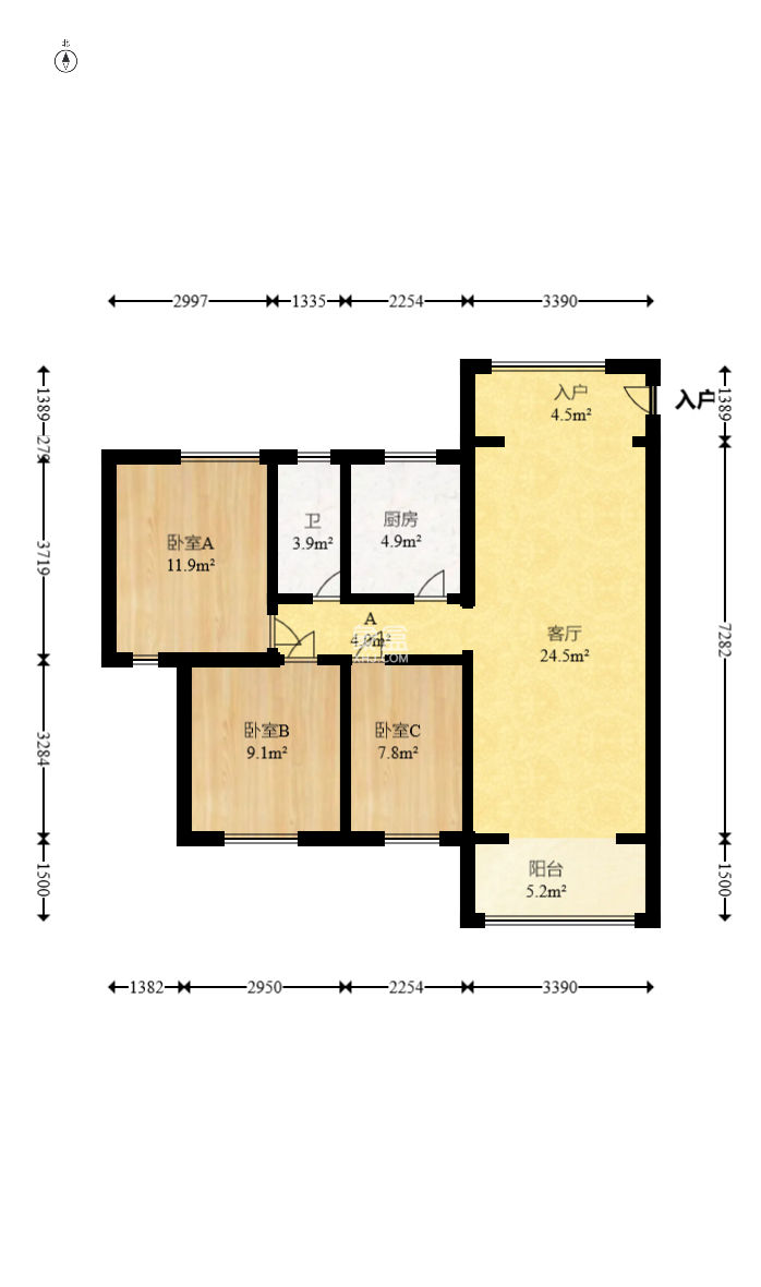 高鑫麓城  3室2厅1卫    85.0万