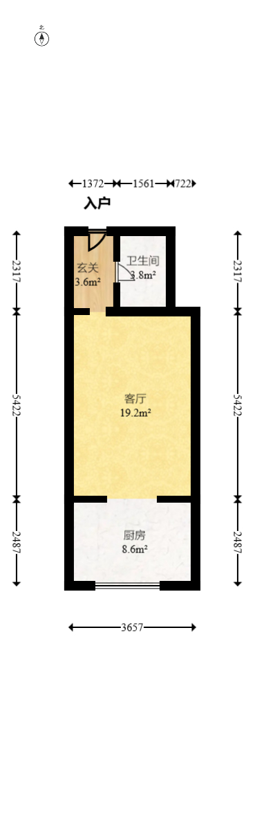 蓝湾国际广场  1室1厅1卫   28.00万室内图1