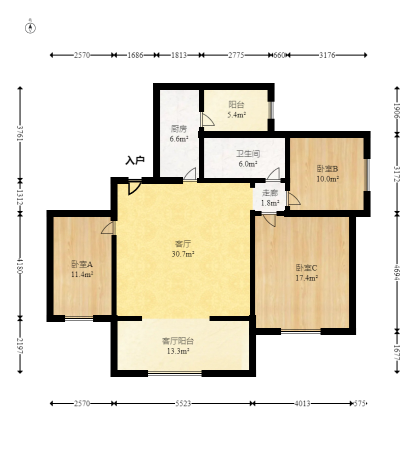 绿地公馆(绿地名邸)  3室2厅1卫    130.0万 绿地公馆(绿地名邸)  3室2厅1卫    130.0万户型图