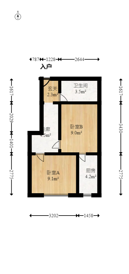 中信文化广场（中信新城二期）  2室2厅2卫   56.00万室内图1