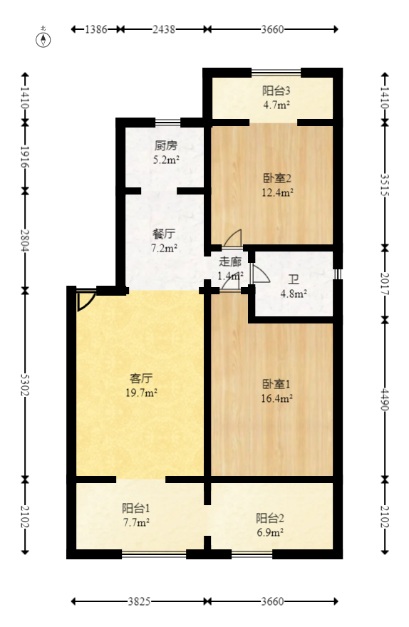 德馨园  2室2厅1卫   59.30万室内图1