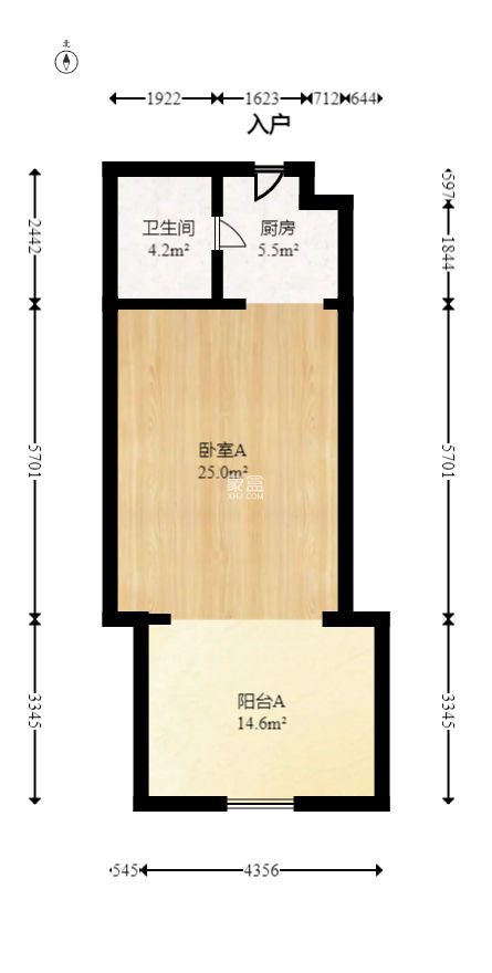 上城星座  1室1厅1卫   58.00万