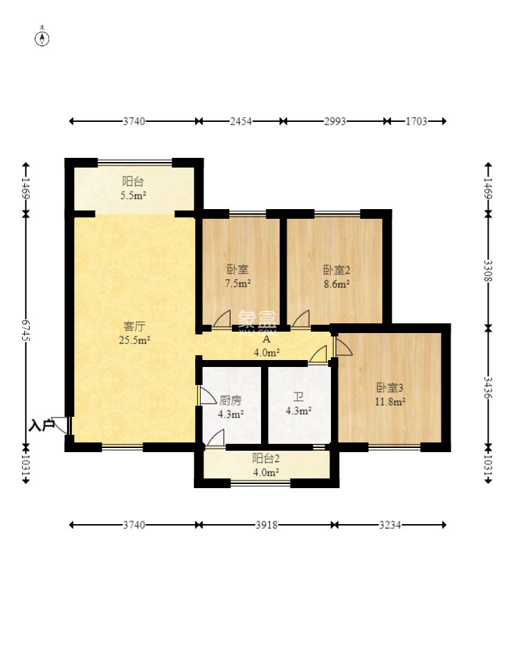 卓越蔚蓝海岸三期  3室2厅1卫    69.0万