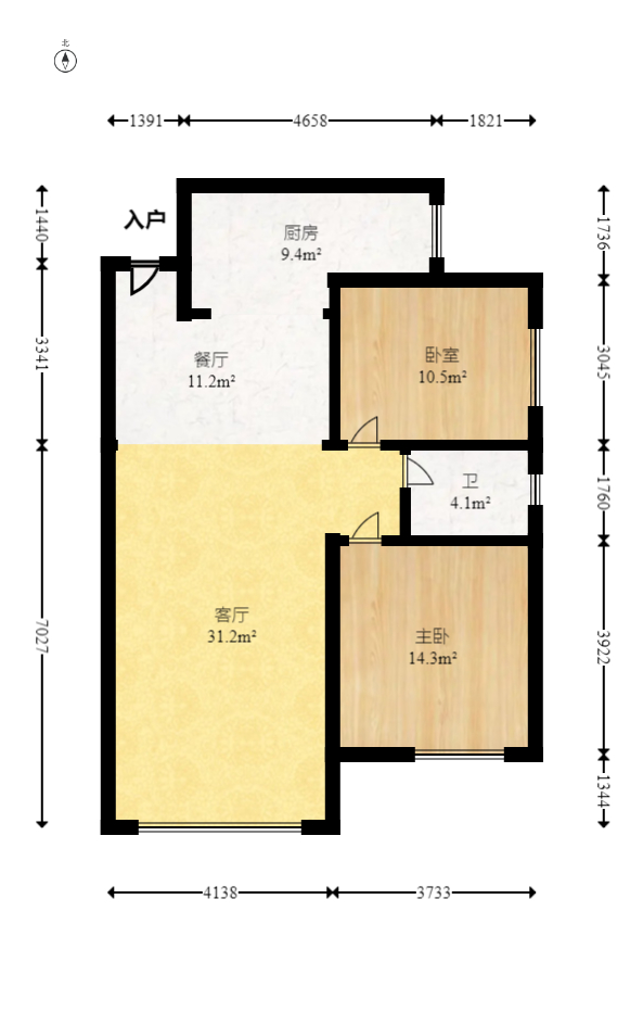 圆梦完美生活 2室2厅1卫 52.0万 圆梦完美生活 2室2厅1卫 52.0万户型图