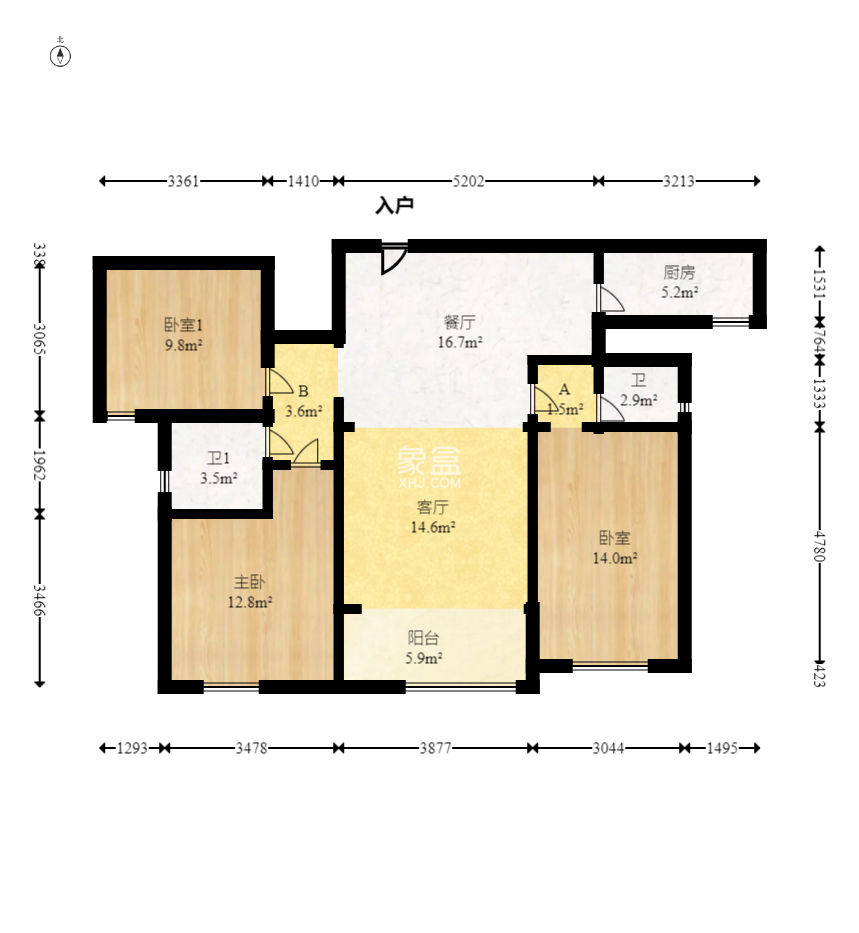 星雅美辰  3室2厅2卫    92.8万