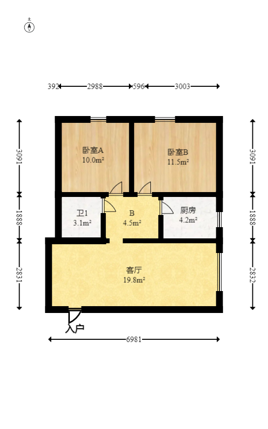 碧桂园印象  1室0厅0卫   67.00万室内图1