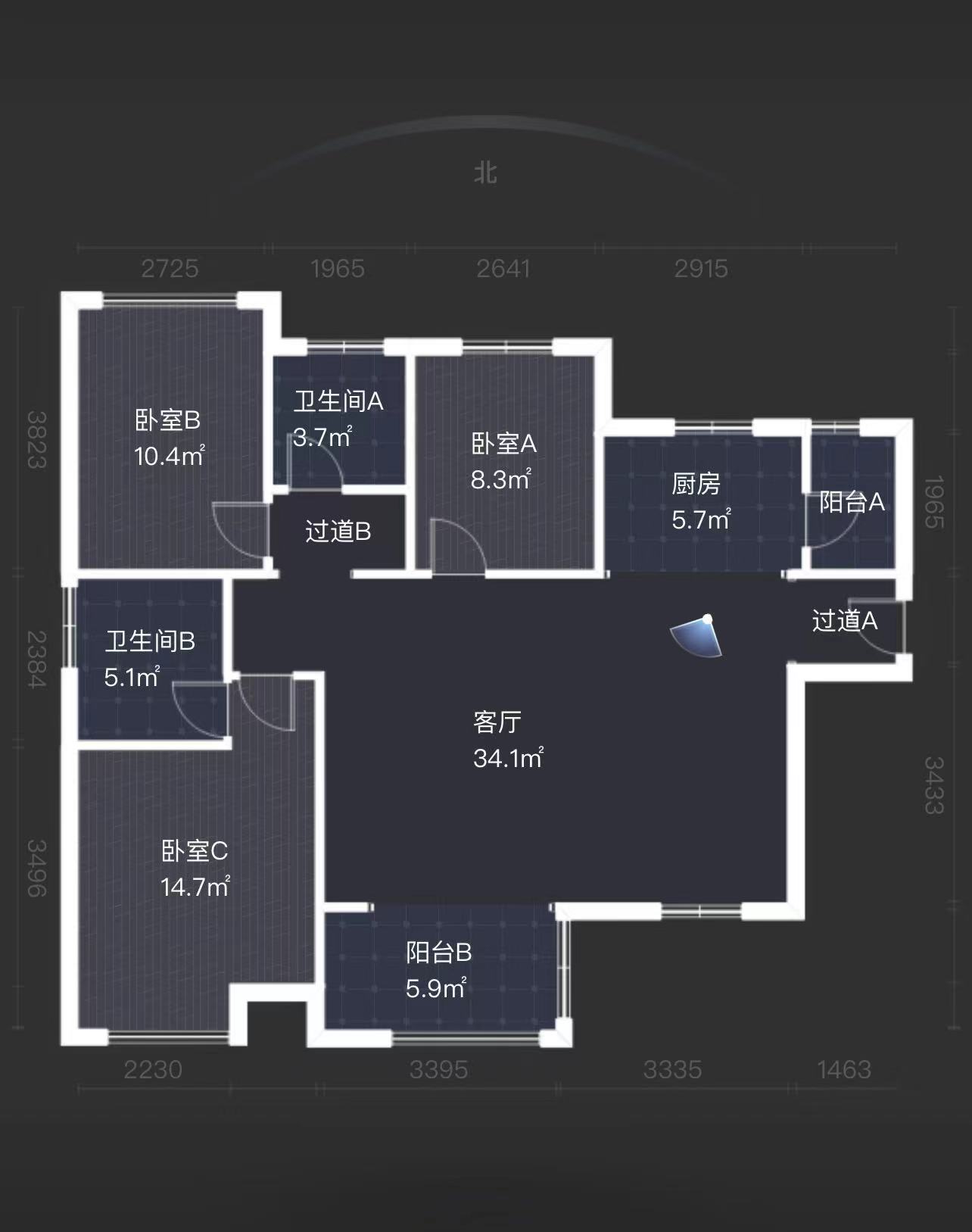 中泰财富湘江 3室2厅2卫 75.0万 中泰财富湘江 3室2厅2卫 75.0万室内图