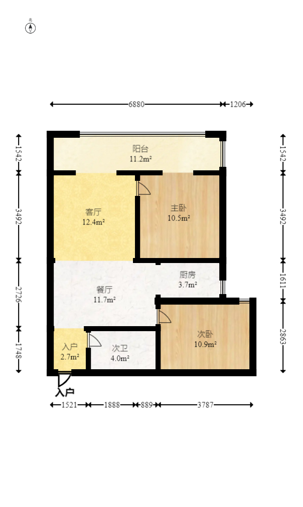 远大购物广场  2室1厅1卫    125.3万 远大购物广场  2室1厅1卫    125.3万户型图