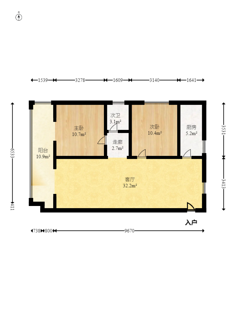 远大购物广场  2室2厅1卫    76.39万 远大购物广场  2室2厅1卫    76.39万户型图