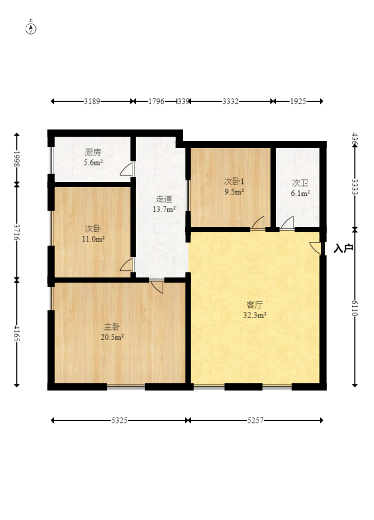 长升大厦 3室2厅1卫 105.3万 长升大厦 3室2厅1卫 105.3万户型图