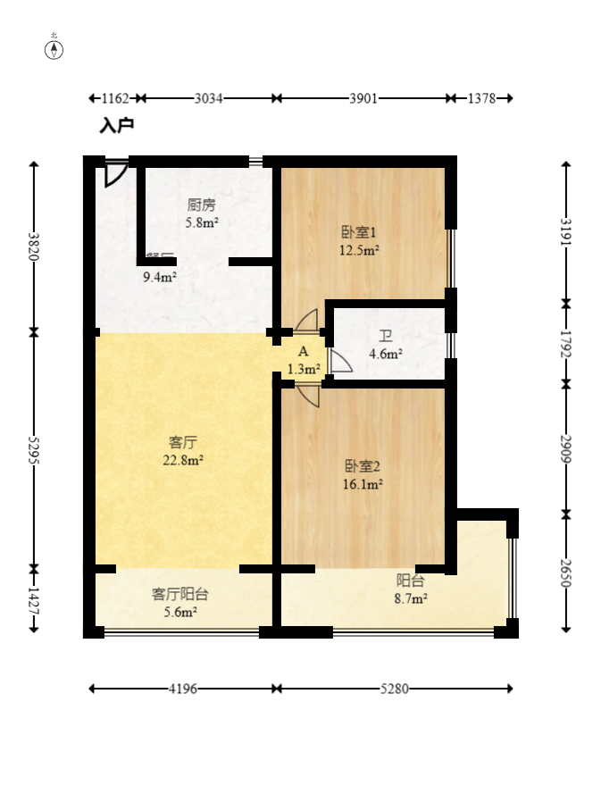 融源及第 2室2厅1卫 72.0万 融源及第 2室2厅1卫 72.0万户型图