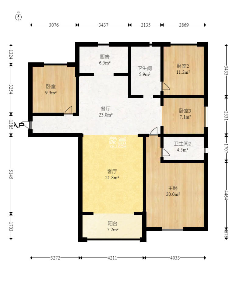 敏捷珑玥府 4室2厅2卫 84.0万 敏捷珑玥府 4室2厅2卫 84.0万户型图