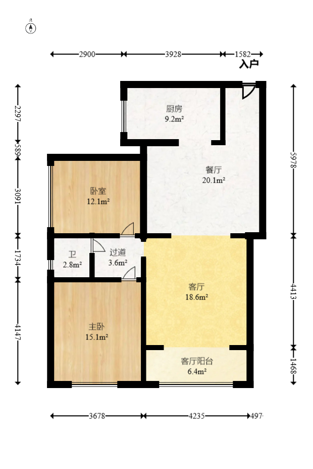 高林金三华邸 3室2厅1卫 72.8万 高林金三华邸 3室2厅1卫 72.8万户型图