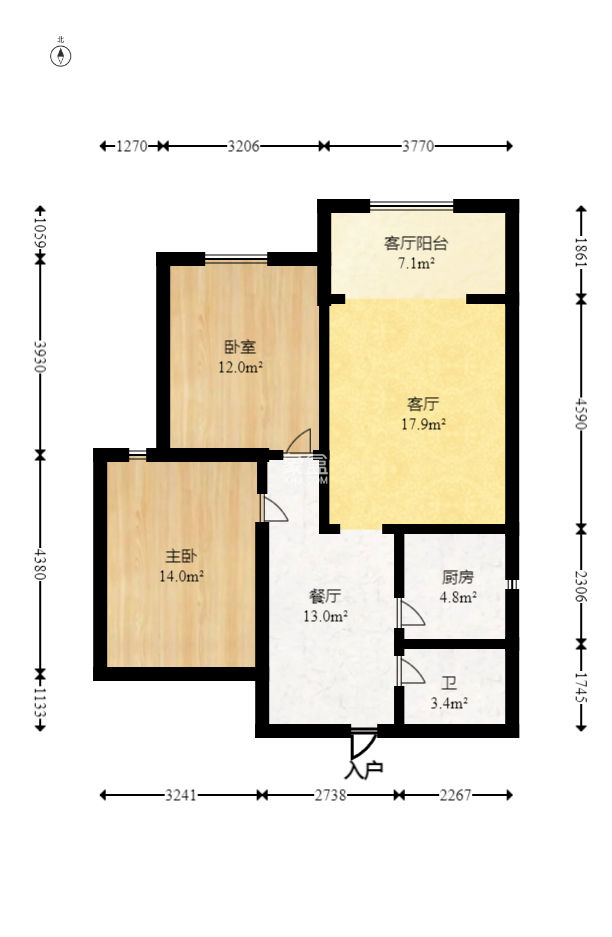 未来现代城  2室2厅1卫    48.0万