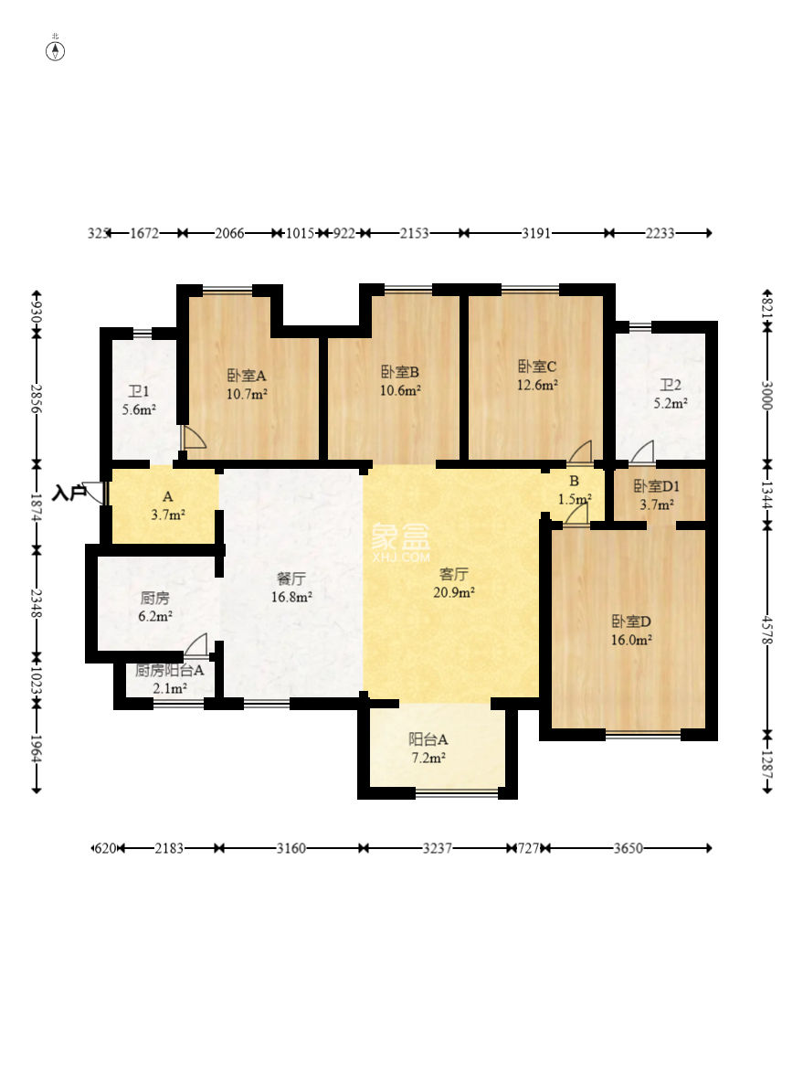万科金域华府三四期  4室2厅2卫   158.00万