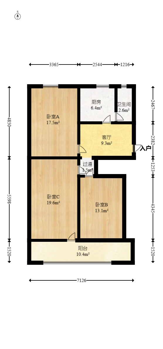 金隆家园（金隆小区）  3室1厅1卫   50.00万室内图1