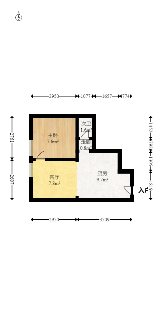 西城别院  1室0厅1卫   96.00万室内图1